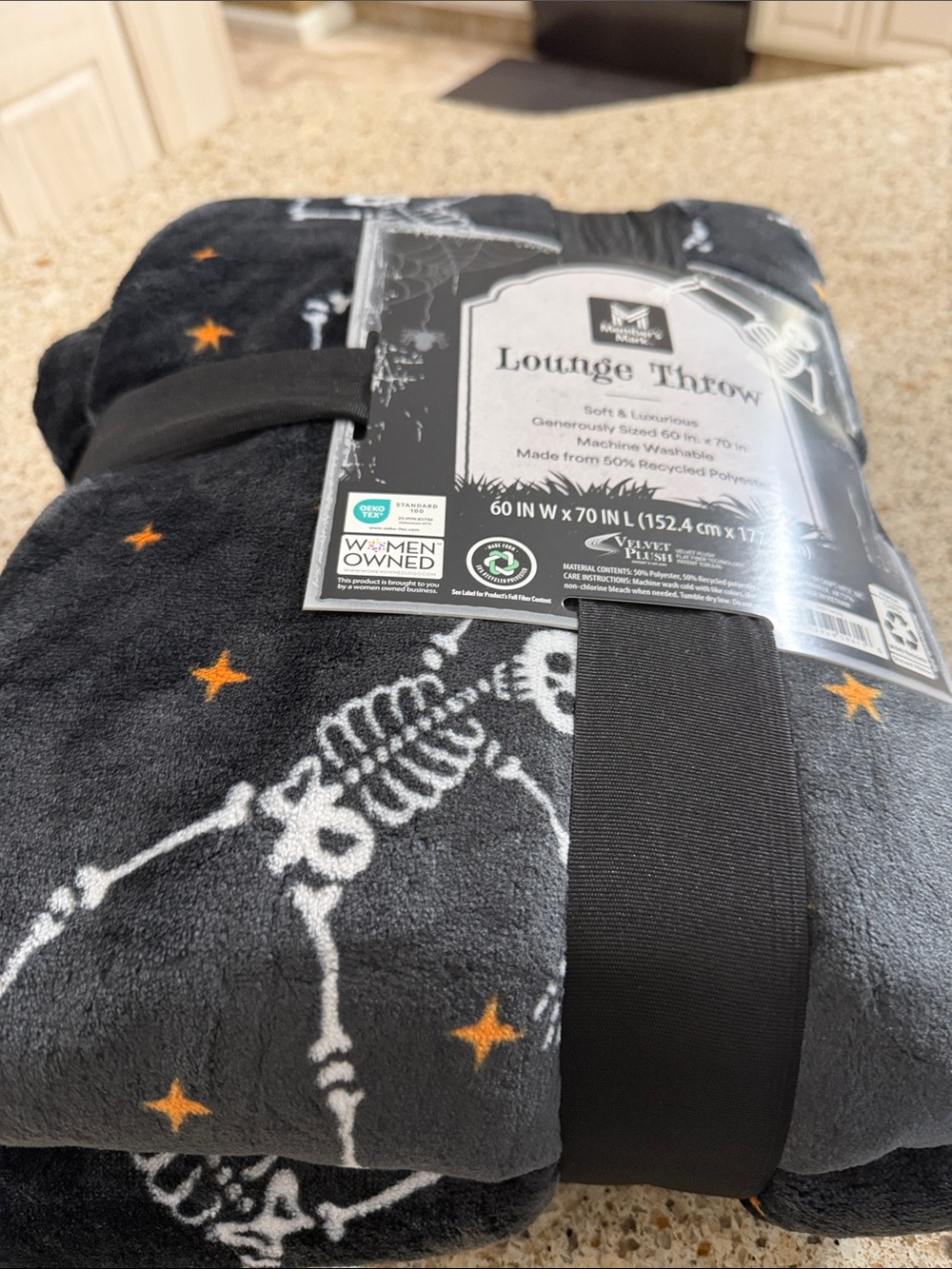 Kids Pajamas Black Skeleton Print Lounge Throw - Women-Owned Brand